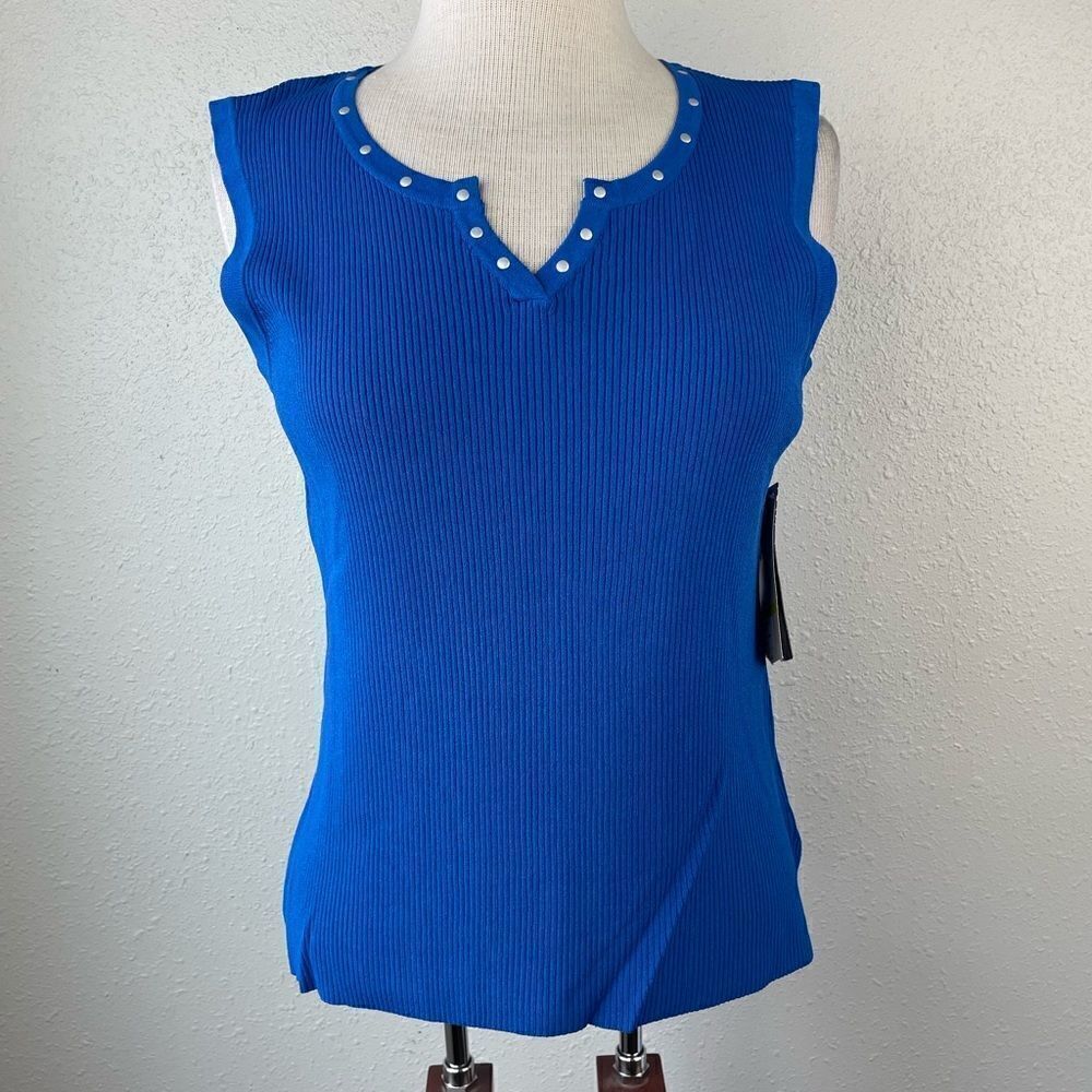 NWT Multiples Blue Tank Top Size M EUC